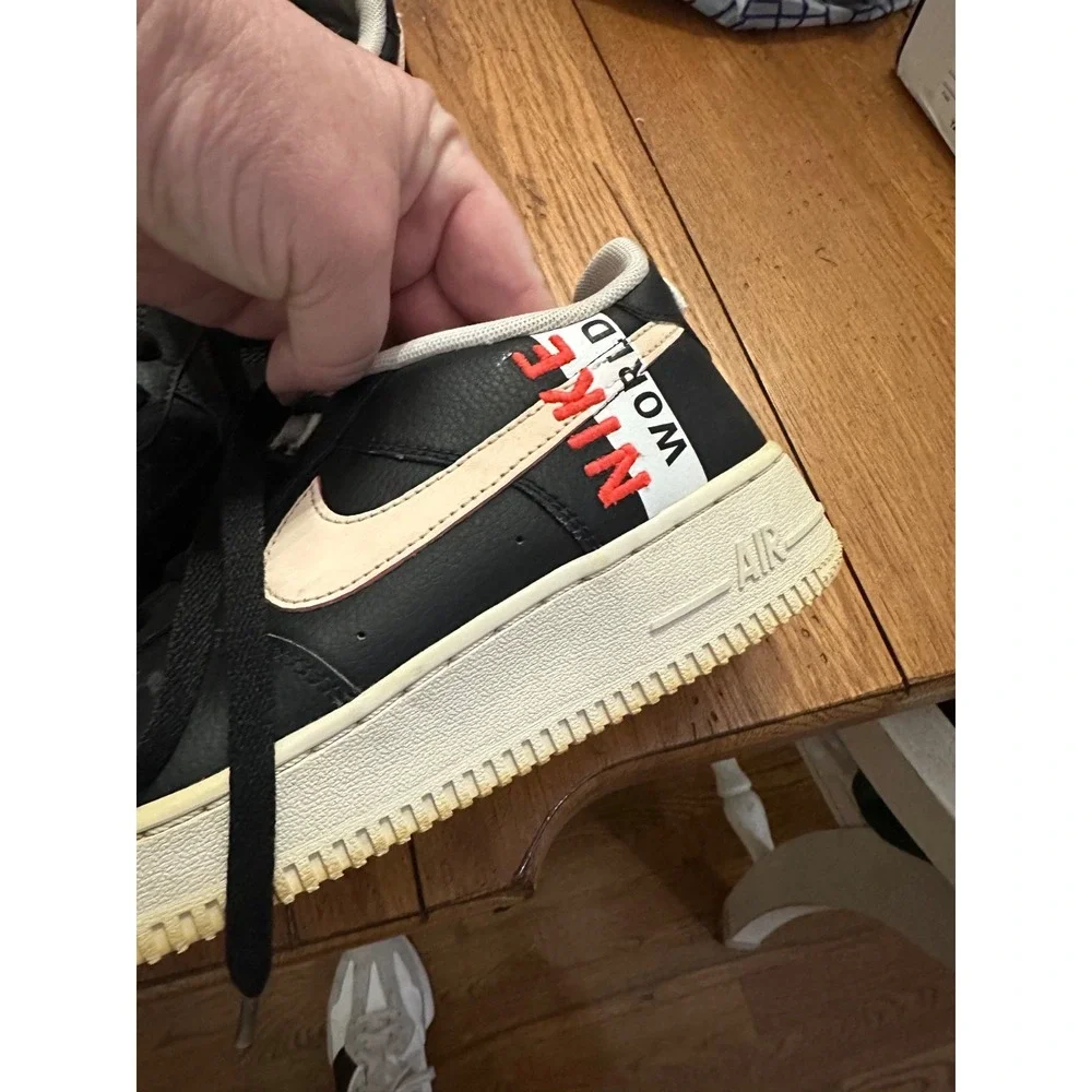 Size 7 (GS) - Nike Air Force 1 LV8 1 Low Worldwide Pack - Black‎ Crimson